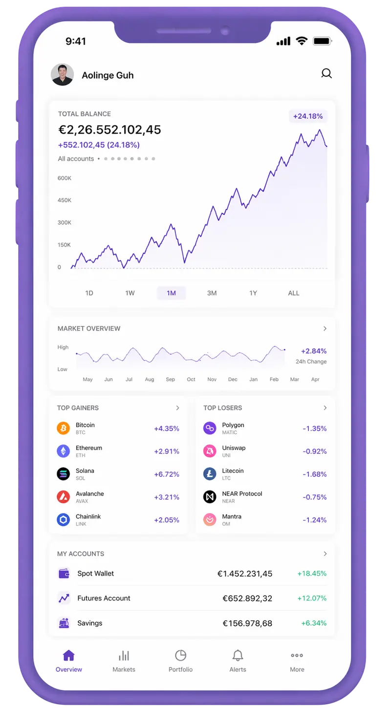Corona Esp GPT mobile app showing portfolio overview